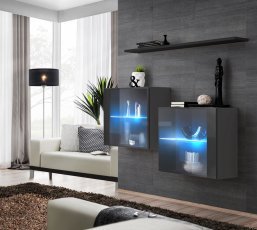 Regal für das Wohnzimmer Switch SB III LED - graphit/schwarz
