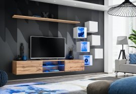 Regal für das Wohnzimmer Switch XXI LED - Wotan Eiche/Weiß