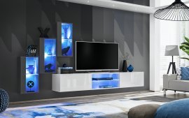 Regal für das Wohnzimmer Switch XXII 240 cm LED - graphit/weiß