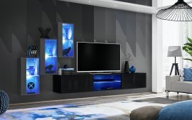 Regal für Wohnzimmer Switch XXII 240 cm LED - graphit/schwarz