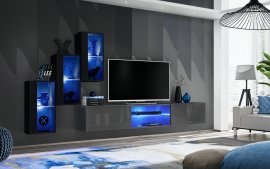 Regal für das Wohnzimmer Switch XXII 240 cm LED - schwarz/grafit