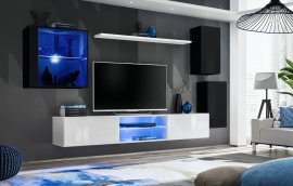 Wohnzimmerregal Switch XXIII 250 cm LED - schwarz/weiß