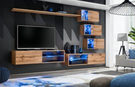 Regal für Wohnzimmer Switch XXIV 260 cm LED - Wotan Eiche