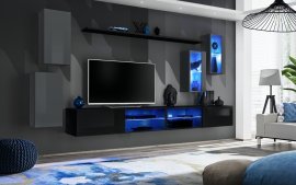 Regal für Wohnzimmer Switch XXV 280 cm LED - graphit/schwarz