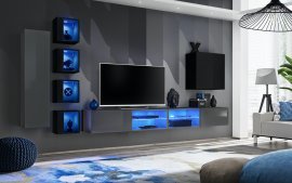 Regal für das Wohnzimmer Switch XXVI 320 cm LED - graphit/schwarz
