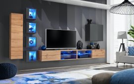 Regal für das Wohnzimmer Switch XXVI 320 cm LED - Wotan Eiche/Grafit