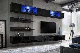 Regal für das Wohnzimmer FLY I3 320 cm LED - schwarz