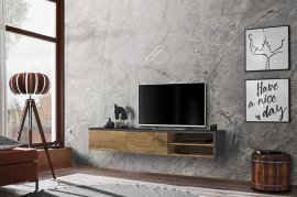 TV-Element Dallas - Anthrazit/Flagstaff Eiche