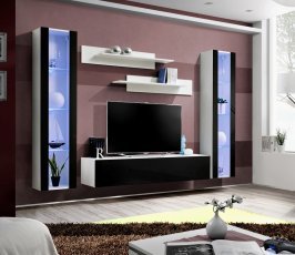 Regal für das Wohnzimmer FLY A2 - weiß/schwarz