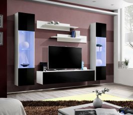 Regal für das Wohnzimmer FLY A3 - weiß/schwarz