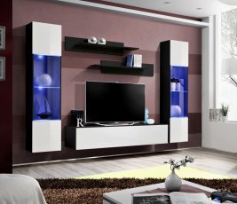 Regal für das Wohnzimmer FLY A3 - schwarz/weiß