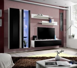 Regal für das Wohnzimmer FLY A4 - weiß/schwarz
