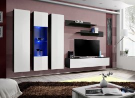 Regal für das Wohnzimmer FLY C5 - schwarz/weiß