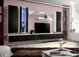 Regal für das Wohnzimmer FLY E4 - weiß/schwarz