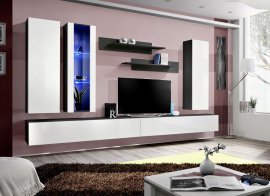 Regal für das Wohnzimmer FLY E4 - schwarz/weiß