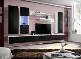 Regal für das Wohnzimmer FLY E5 - weiß/schwarz