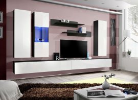 Regal für das Wohnzimmer FLY E5 - schwarz/weiß