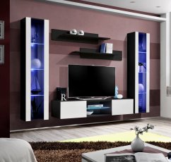 Regal für das Wohnzimmer FLY O2 - schwarz/weiß