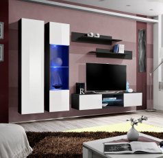 Regal für das Wohnzimmer FLY O5 - schwarz/weiß