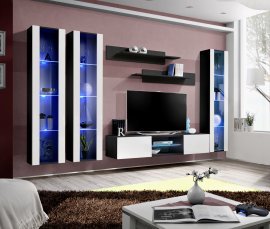 Regal für das Wohnzimmer FLY P2 - schwarz/weiß