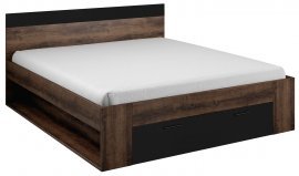 Bett Beta 180x200 - Eiche/Schwarz - 22ZB1692