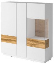 Vitrine-Schrank Silke 3 – Weiß/Eiche Votan – 247JGY46