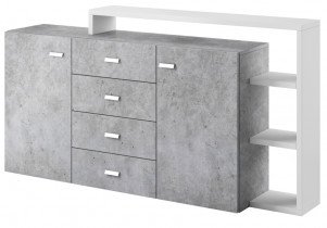 Kommode Bota – Weiß/Beton Colorado – 2484FG27