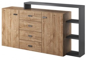 Kommode Bota – Anthrazit/Ribbec Eiche – 24JRFG27