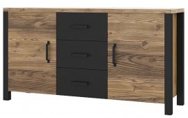 Kommode mit Doppeltüren Olin – Appenzeller Fichte/Schwarz – 24ABJC26