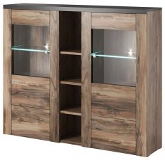 Vitrine Larona groß – Nussbaum Satin/Touchwood – 24Z6DZ46