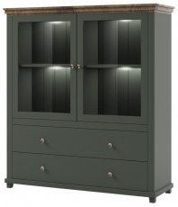 Niedrige Vitrine Evora – grün – 24ZRJU46