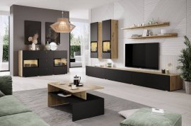 Wohnwand Baros – Artisan/Schwarz Supermatt – 24RCBM10