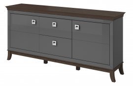 Große Kommode Tisaro – Anthrazit-Schokoladeneiche/Anthrazit Hochglanz – 24Z3LJ26