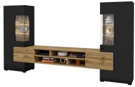 TV-Regal Coby – Schwarzer Onyx/Wotaneiche – 24WNMB10