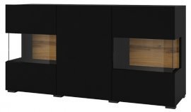 Kommode Ava – Schwarzer Onyx/Wotan-Eiche – 24WNLM25