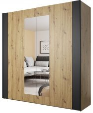 Kleiderschrank Sigma – Eiche Artisan/Schwarz – 24RCLI18