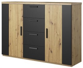 Kommode Sigma – Artisan-Eiche/Schwarz – 24RCLI26