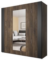 Kleiderschrank Sigma – Eiche Flagstaff/Stahldraht – 24FSLI18