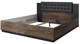 Bett Sigma 180x200 cm – Eiche Flagstaff/Stahldraht – 24FSLI32