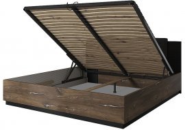 Klappbett Sigma 180x200 cm – Eiche Flagstaff/Stahlgrau – 24FSLI52