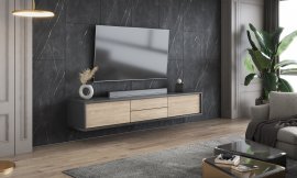 TV-Kommode Frida 2K2S – Anthrazit/geölte Eiche – 24JDMT39