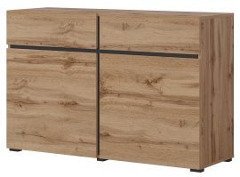 Kommode Cross – Eiche Votan/Votan-Schwarz – 24N6MY45