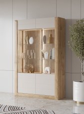 Vitrine Kasai – Gold Harbor Eiche/Perfect Touch Cashmere – 24HKMI12