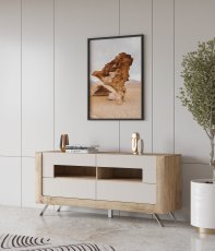 TV-Kommode Kasai – Eiche Gold Harbor/Perfect Touch Cashmere – 24HKMI41