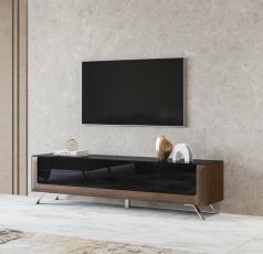 TV-Kommode Kasai – Nuss Columbia/Schwarz Hochglanz – 24RWMI40