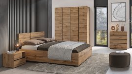 Schlafzimmer Cross S – Eiche Votan/Eiche Votan-Schwarz