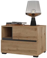 Nachttisch Cross S – Eiche Votan/Eiche Votan-Schwarz – 24N6MY22