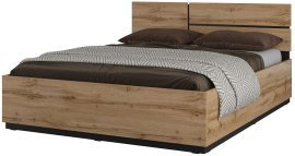 Bett Cross S mit Hebemechanismus – 160x200 cm – Eiche Votan/Eiche Votan-Schwarz – 24N6MY51