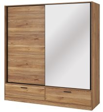 Kleiderschrank mit Schiebetüren Beta 3 – Eiche Mauvella/Schwarz – 22MA1662