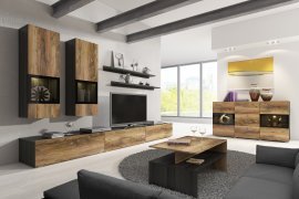 Wohnwand Baros – Satin Nussbaum Touchwood – 24Z6BM10